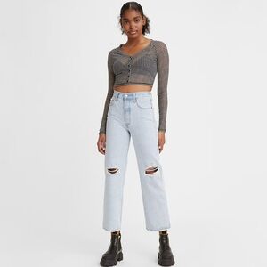 Levi’s Ribcage Straight Ankle Button Fly Light Wash Jeans